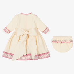 بريتي أوريجينال-فستان دانتيل لون عاجي و بنفسجي | Childrensalon Outlet