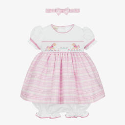 Pretty Originals-Розовое платье в клетку со сборками и трусики | Childrensalon Outlet