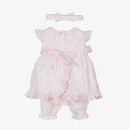 Pretty Originals-Girls Pink Cotton Dress Set | Childrensalon Outlet