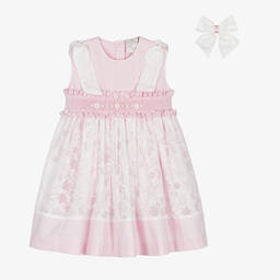 Pretty Originals-Girls Pink Floral Cotton Dress Set | Childrensalon Outlet