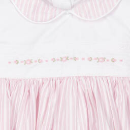 Pretty Originals-Girls Pink Striped Cotton Dress Set | Childrensalon Outlet