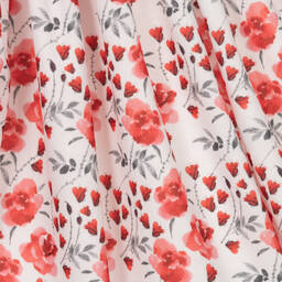 بريتي أوريجينال-طقم فستان بطبعة ورود مطرز سموكينغ لون أحمر | Childrensalon Outlet