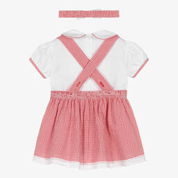 Pretty Originals-طقم تنورة قطن لون أحمر وأبيض | Childrensalon Outlet