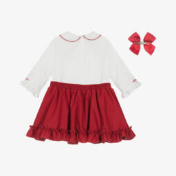 Pretty Originals-Girls Scarlet and Ivory Skirt Ensemble | Childrensalon Outlet