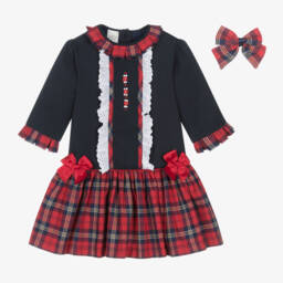 Pretty Originals-Girls Tartan Dress & Bow Set | Childrensalon Outlet