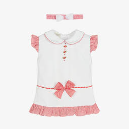 Pretty Originals-Бело-красное платье и повязка на голову | Childrensalon Outlet