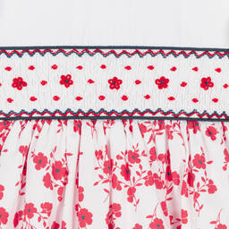 Pretty Originals-Girls White & Red Poppy Cotton Dress Set | Childrensalon Outlet