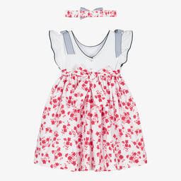 Pretty Originals-Girls White & Red Poppy Cotton Dress Set | Childrensalon Outlet