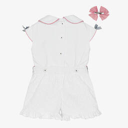 بريتي أوريجينال-طقم بِدلة رسمية مطرزة سموكينغ قطن لون أبيض | Childrensalon Outlet