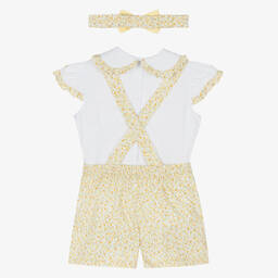 Pretty Originals-Бело-желтый комплект с шортами в цветочек | Childrensalon Outlet