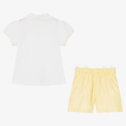 Pretty Originals-Белая блузка и желтые шорты | Childrensalon Outlet
