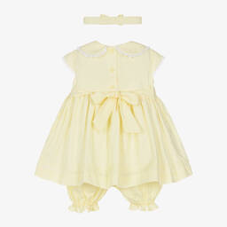 Pretty Originals-Желтый комплект из хлопка с платьем со сборками | Childrensalon Outlet