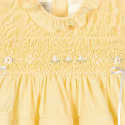 Pretty Originals-Girls Yellow Smocked Dress Set | Childrensalon Outlet