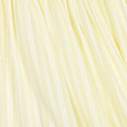 بريتي أوريجينال-طقم فستان مطرز سموك قطن مقلم لون أصفر وأبيض | Childrensalon Outlet