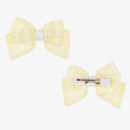 بريتي أوريجينال-طقم تنورة قطن لون أصفر وأبيض | Childrensalon Outlet