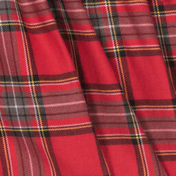 بريتي أوريجينال-طقم تنورة قطن تارتان لون عاجي وأحمر | Childrensalon Outlet