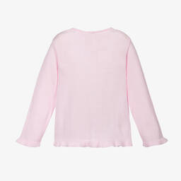 Pretty Originals-Pink Cotton Knit Cardigan | Childrensalon Outlet