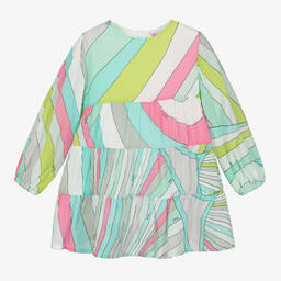 PUCCI-Baby Girls Green Viscose Iride Print Dress | Childrensalon Outlet