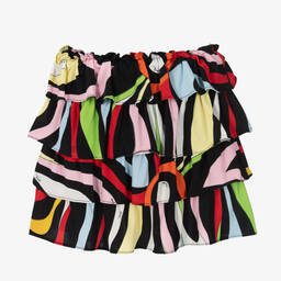 PUCCI-Girls Black Marmo Print Layered Skirt | Childrensalon Outlet
