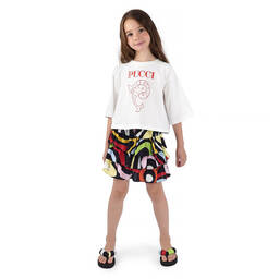 PUCCI-Girls Black Marmo Print Layered Skirt | Childrensalon Outlet