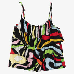 PUCCI-Girls Black Marmo Print Top | Childrensalon Outlet