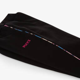 PUCCI-Girls Black Onde Pattern Joggers | Childrensalon Outlet