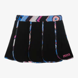 PUCCI-Girls Black Vivara Pattern Skort | Childrensalon Outlet