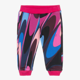 PUCCI-Girls Cotton Pink Patterned Joggers | Childrensalon Outlet