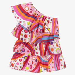 PUCCI-فستان بناتي بنقشة هندسية بلون الفوشيا | Childrensalon Outlet