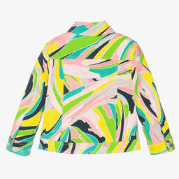PUCCI-Зеленая куртка с принтом Vetrate для девочек | Childrensalon Outlet