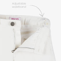 PUCCI-Кремовые джинсовые шорты с цветочным узором для девочек | Childrensalon Outlet