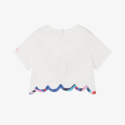 PUCCI-بلوزة عاجية بنقشة إيريد للبنات | Childrensalon Outlet