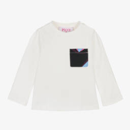 PUCCI-Girls Long Sleeve Cotton Tee | Childrensalon Outlet