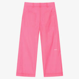 PUCCI-Girls Pink Cotton Trousers | Childrensalon Outlet