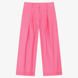 PUCCI-Girls Pink Cotton Trousers | Childrensalon Outlet