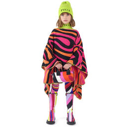 PUCCI-Girls Pink Iride Multicolour Wool & Silk Cape | Childrensalon Outlet