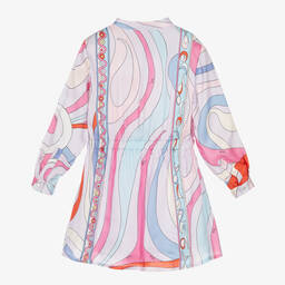 PUCCI-Girls Purple Viscose Marmo Print Dress | Childrensalon Outlet