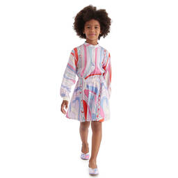 PUCCI-Girls Purple Viscose Marmo Print Dress | Childrensalon Outlet