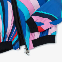 PUCCI-جاكيت بومبر بناتي بنقشة إيريدي زاهية | Childrensalon Outlet