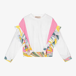 PUCCI-Girls White Lance Sweatshirt | Childrensalon Outlet