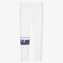PUCCI-Girls White Logo Leggings | Childrensalon Outlet