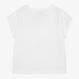 PUCCI-Girls White Ranuncoli T-Shirt | Childrensalon Outlet