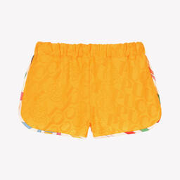 PUCCI-Girls Yellow Marmo Logo Jersey Shorts | Childrensalon Outlet