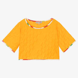 PUCCI-Girls Yellow Marmo Logo T-Shirt | Childrensalon Outlet