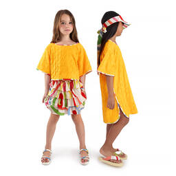 PUCCI-Girls Yellow Marmo Logo T-Shirt | Childrensalon Outlet