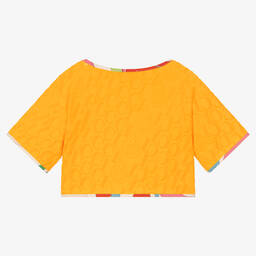 PUCCI-Girls Yellow Marmo Logo T-Shirt | Childrensalon Outlet