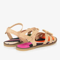 PUCCI-Teen Girls Beige Straw Iride Sandals | Childrensalon Outlet