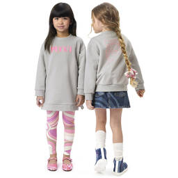 PUCCI-Teen Girls Grey Cotton Sweatshirt Dress | Childrensalon Outlet