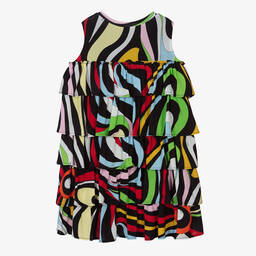 PUCCI-Разноцветное платье с принтом Marmo | Childrensalon Outlet