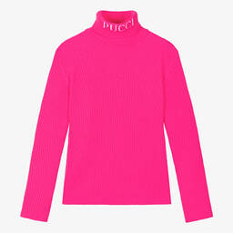 PUCCI Teen Girls Neon Pink Wool Sweater